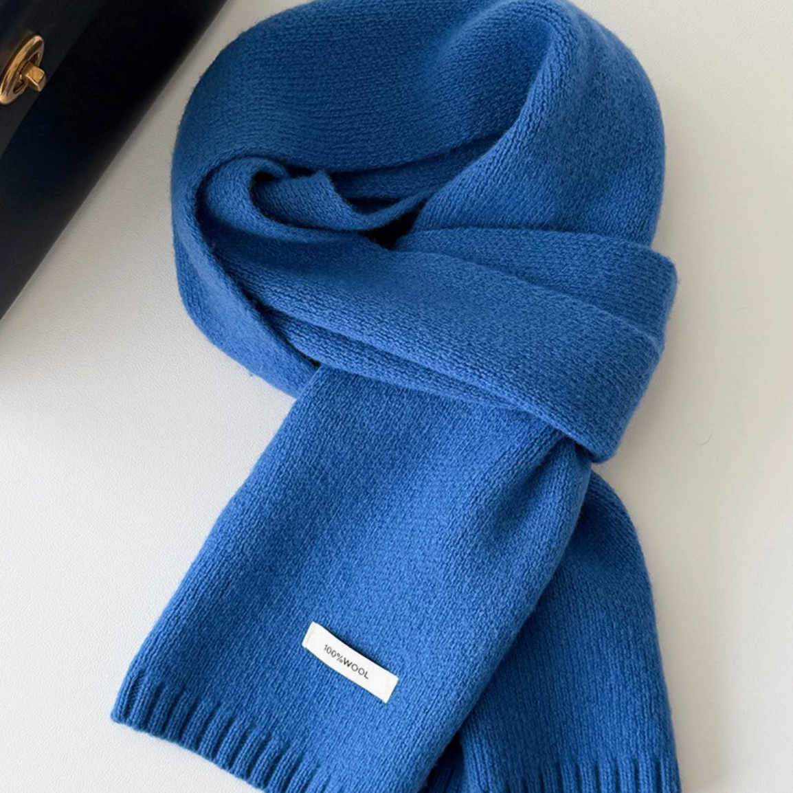 New pure wool scarf for autumn and winter, 100% cashmere solid color from Australia, versatile for couples, winter warmth knitted scarf for women